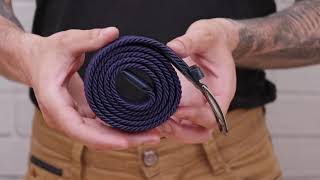 Textile men's belt classic 20524 Vintage blue