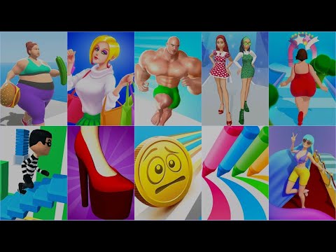 10 Best 3D Games 🎯 Fat 2 Fit 🎯 Muscle run 🎯 Shoes Race 🎯 Body Race & More 🎯 Android iOS Gameplay