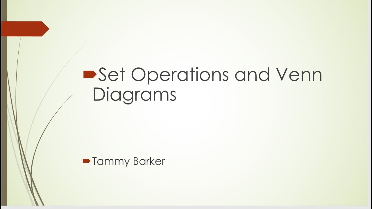 Set Operations and Venn Diagrams