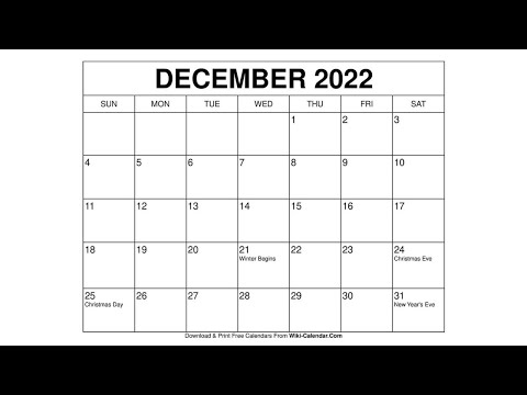 Printable December 2022 Calendar Templates with Holidays - Wiki Calendar