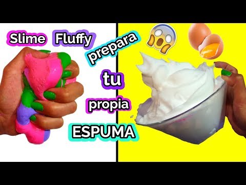 Probando recetas de Slime Fluffy slime esponjoso Video