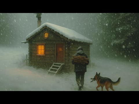 Survive Through the Night Against Powerful SNOW STORM and FREEZING COLD in a Wooden House!