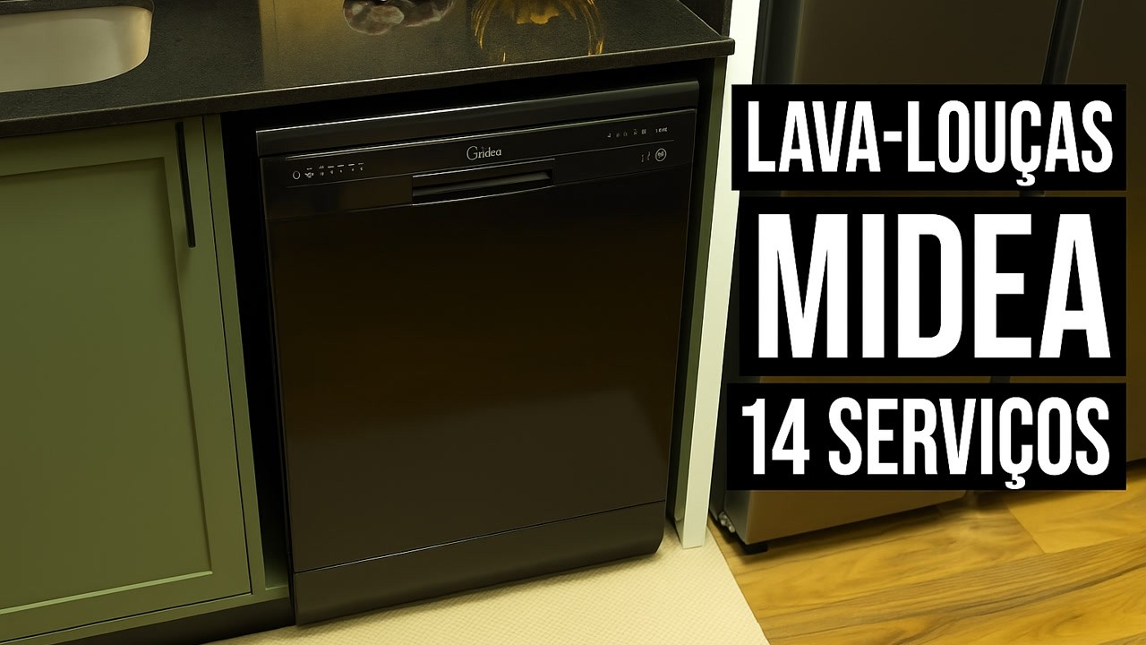 Miniatura da avaliação em vídeo de Lava-Louças MIDEA EOS Premium AI 14 Serviços All Black ELL142P 220V