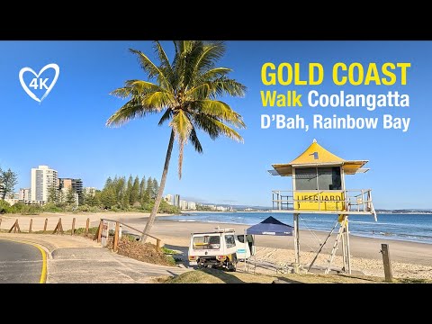 4K Virtual Walk & Ride Coolangatta Beach, Rainbow Bay, D'bah, & Kirra - Gold Coast Australia