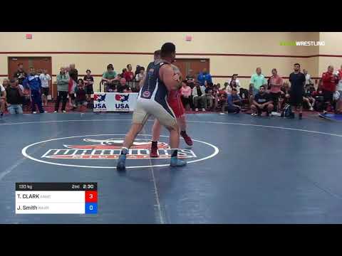 2018 Marine Corps US Open/Masters B Greco Roman 130 RR Rnd 1 - TRAVIS CLARK (AAWC) Vs. Josiah Smit