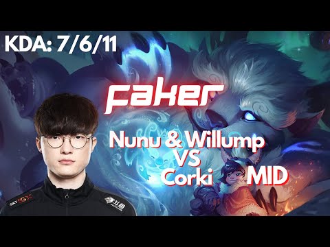 | League of Legends | Nunu & Willump VS Corki (MID) | Faker "Hide on bush" SOLOQ - Challenger KR