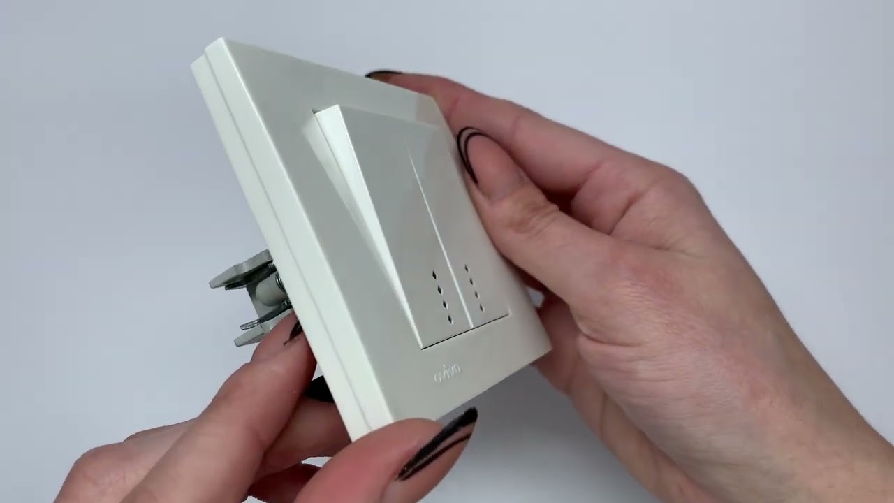 Выключатель двухклавишный с подсветкой OVIVO Grano белый (400-010200-203)