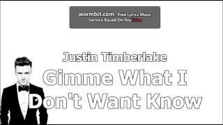 Justin Timberlake - Gimme What I Dont Know (Official Audio)