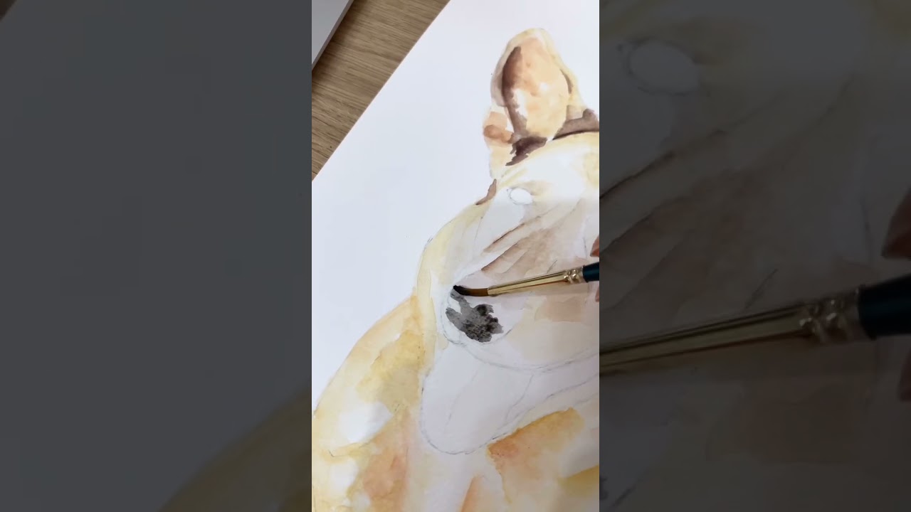 Dog portrait/ Aquarela de Pet🎨 #aquarela #watercolor #painting #pintura #dog