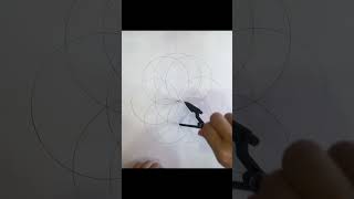トーラスの描き方 簡単 How to draw Torus 神聖幾何学アート geometry art コンパスで描く
