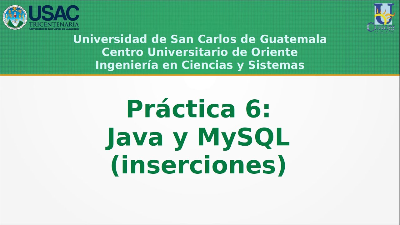 Java y  MySQL  (inserciones) | Laboratorio de Introducción a la programación y comp. 2