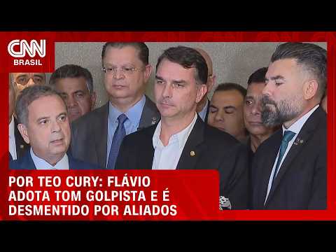Flávio Bolsonaro adota tom golpista e é desmentido por aliados | LIVE CNN