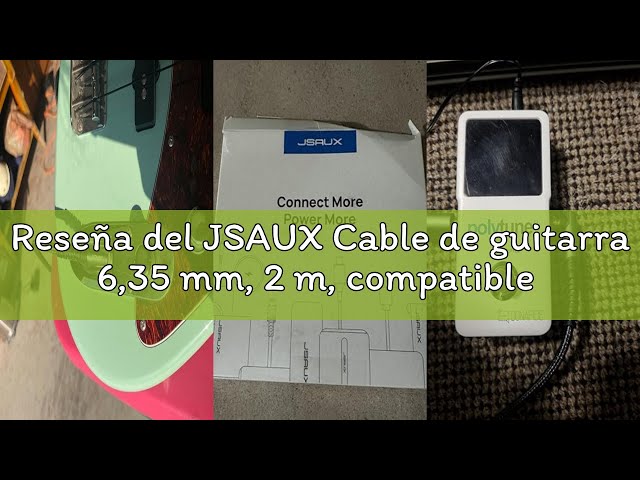 Vídeo relacionado con JSAUX Cable de guitarra 6,35 mm, 2 m, compatible con guitarra eléctrica, bajo, batería, pedales, amplificadores, mezcladores, sintonizadores, altavoces, acústicos, jack recto