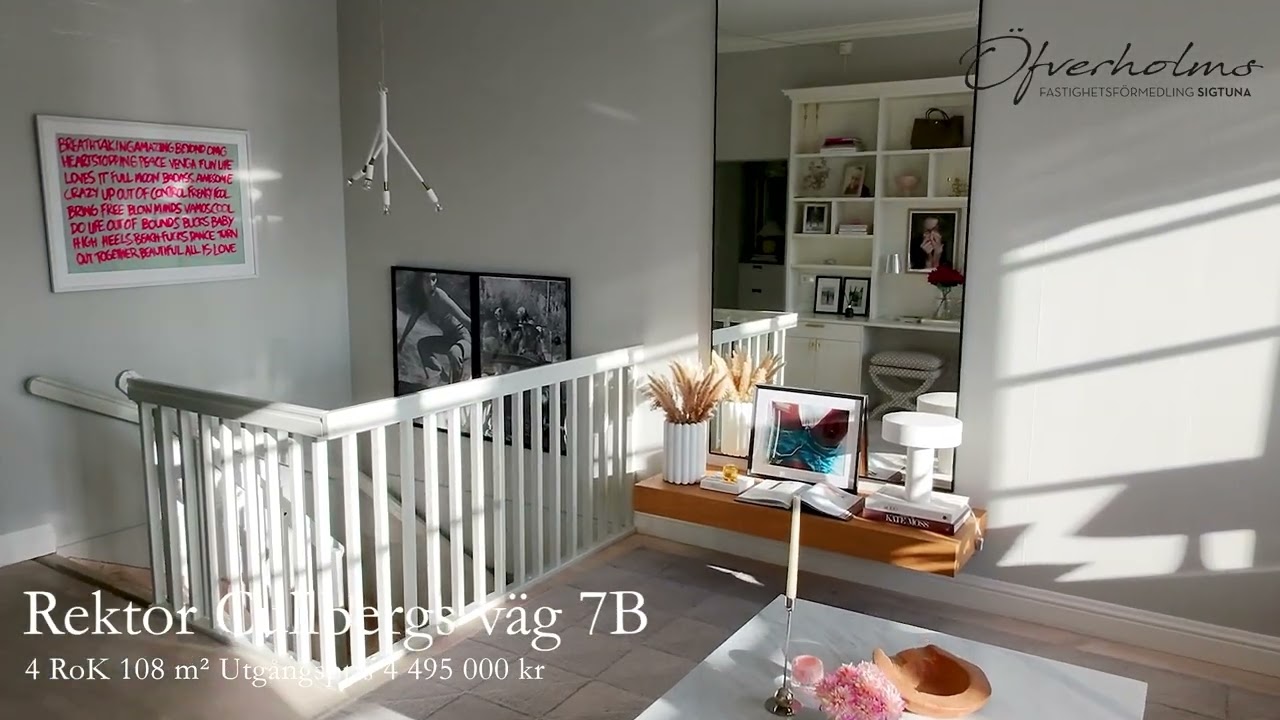 4 rum Lägenhet på Rektor Cullbergs väg 7B Centrala Sigtuna Sigtuna kommun - video