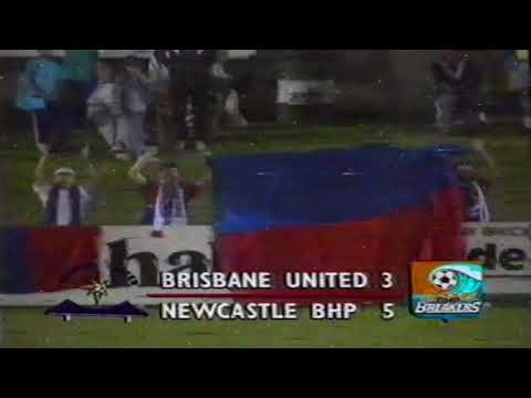 Brisbane United vs Newcastle Breakers. Coca-Cola NSL Round 24, 1991/92