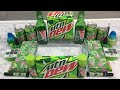 Slime Mixing Mountain Dew With Makeup Eyeshadow Lip Gloss Glitter Satisfying Video ASMR