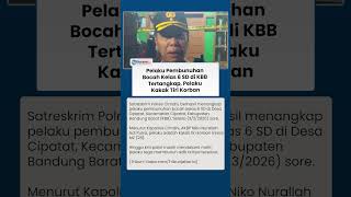 Polisi Tangkap Pelaku Pembunuhan Bocah Kelas 6 SD di KBB, Pelaku Ternyata Kakak Tiri Korban