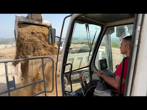 Huge Liebherr 984 Excavator Loading Trucks With Two Passes - Labrianidis Mining Works