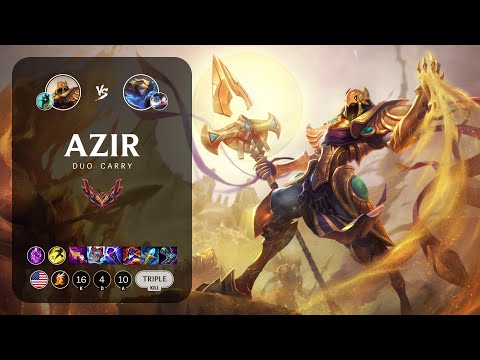 Azir Carry vs Ezreal - NA Grandmaster Patch 14.7