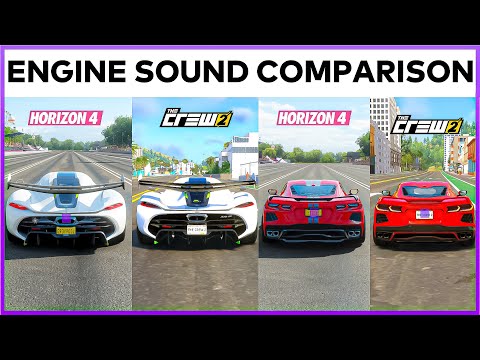 Forza Horizon 4 | The Crew 2! Engine Sound Comparison | Jesko & Corvette C8
