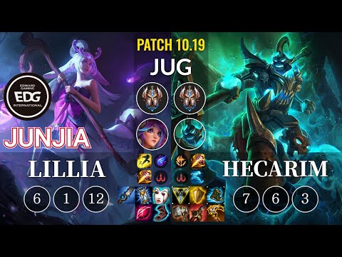 EDG JunJia Lillia vs Hecarim Jungle - KR Patch 10.19