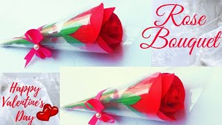 Valentine day gift ideas /Valentine's Day Rose For Boyfriend /How to Make Paper Rose Flower Bouquet
