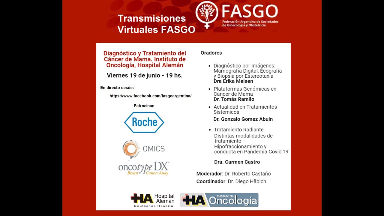 "Cáncer de mama Diangóstico y tratamiento" - Instituto de Oncología del Hospital Alemán (Bs.As)