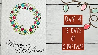 Day 4: Beginner Watercolor Christmas Wreath | Easy Watercolor Christmas Card
