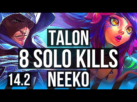TALON vs NEEKO (MID) | 8 solo kills, Legendary, 15/3/8 | KR Diamond | 14.2