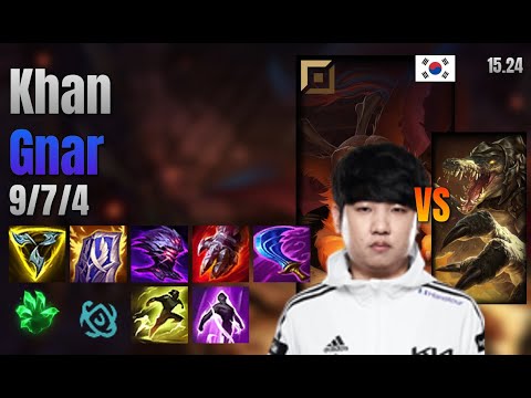 Khan Top Gnar vs Renekton lol KR solo rank Full Game 15.24 | 칸 나르 vs 레넥톤