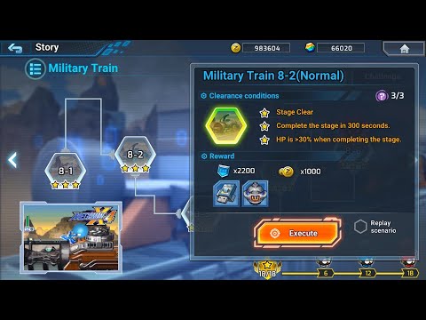 ROCKMAN X DIVE OFFLINE : Military Train 8-2 (Normal) Deep Element Hidden