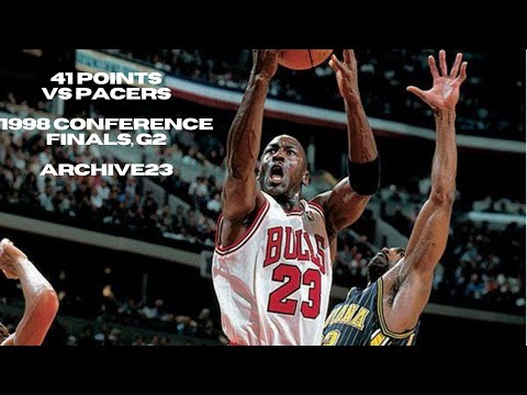 MIchael Jordan - 41pts vs Pacers, Wins 5th MVP (1998 ECF Gm 2)