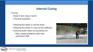 Benefits of Internal Curing for Concrete Pavement Overlays