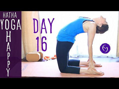 30 Minute Hatha Yoga Happiness: Unplug to Recharge Day 16 | Fightmaster Yoga Videos thumbnail