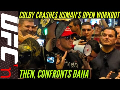 Colby Covington Crashes Kamaru Usman's Open Workout & Confronts Dana White *Video* | UFC 235