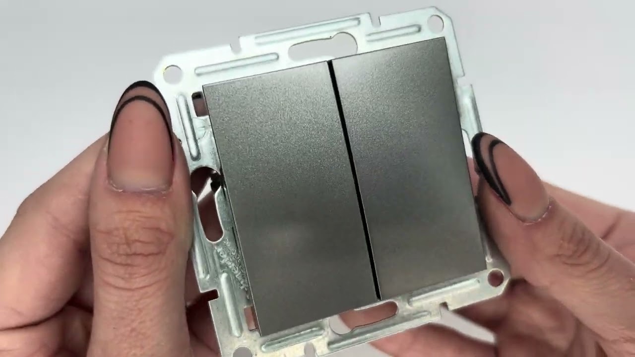 Вимикач двоклавішний SCHNEIDER Asfora сталь EPH0300162