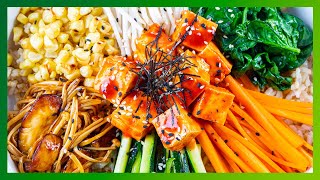 Korean-Inspired Vegetarian Bowl with Vibrant Veggies | Tofu Bibimbap