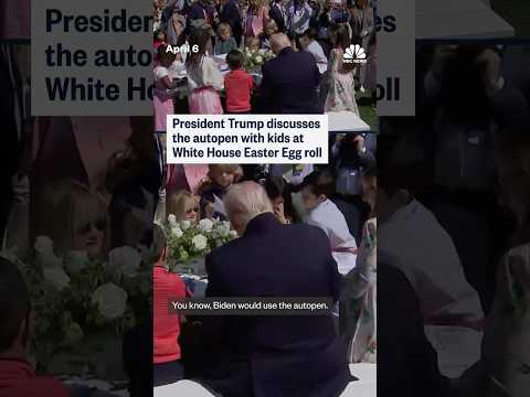 President Trump discusses the autopen with kids at White House Easter Egg roll