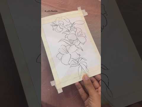 Transition ➡️ Easy flowers painting ❤️ #acrylicpainting #sketchingforbegginers #artvideos #shorts