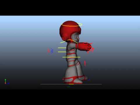 Maya megaman rig controlers movement test