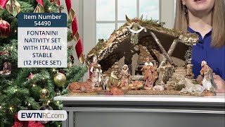 54490_FONTANINI NATIVITY SET WITH ITALIAN STABLE (12 PIECE SET)
