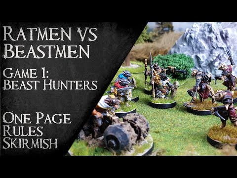 Beast Hunters - Ratmen vs Beastmen Game 1 - One Page Rules Age of Fantasy Skirmish