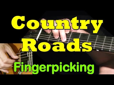 COUNTRY ROADS: Fingerpicking Guitar Lesson + TAB by GuitarNick