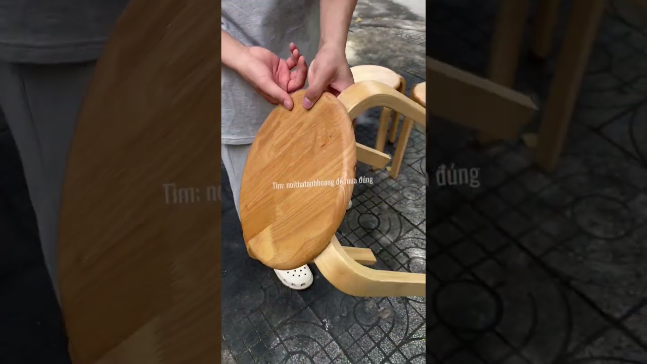 Ghế Đẩu Gỗ Số Bảy – Xếp Chồng Gọn, Dùng Ăn Uống, Học Tập, Quán Xá