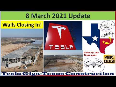 Tesla Gigafactory Texas 8 March 2021 Cyber Truck & Model Y Factory Construction Update (07:45AM)