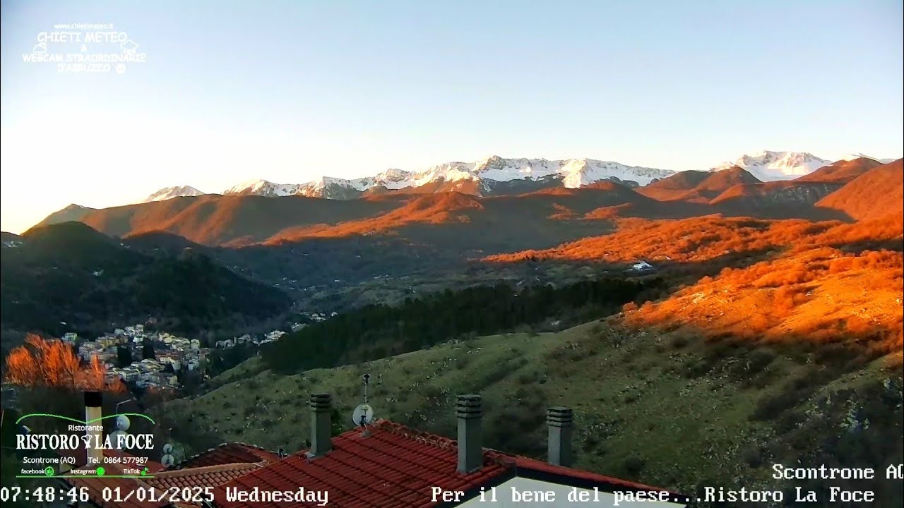 Live webcam view of Panorama de montaña de Scontrone
