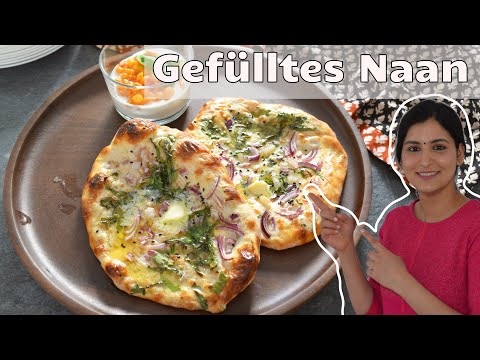 Gefülltes NAAN - INDISCHES FLADENBROT - Gefülltes Pfannenbrot - indisch Kochen - indische Gerichte