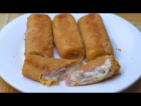 Rollitos de jamón y queso, fáciles, prácticos y deliciosos.