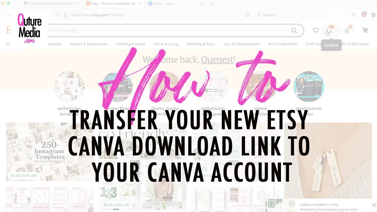 How to Transfer Your Etsy Canva Template Into Your Canva Account