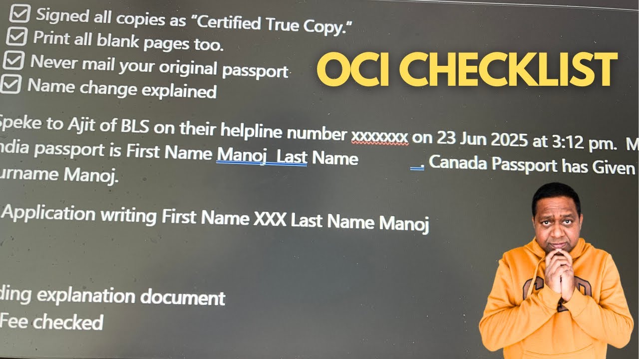 OCI Application Checklist 2025 | Docs for Every Scenario (Minor, Adult, Spouse, Parents)